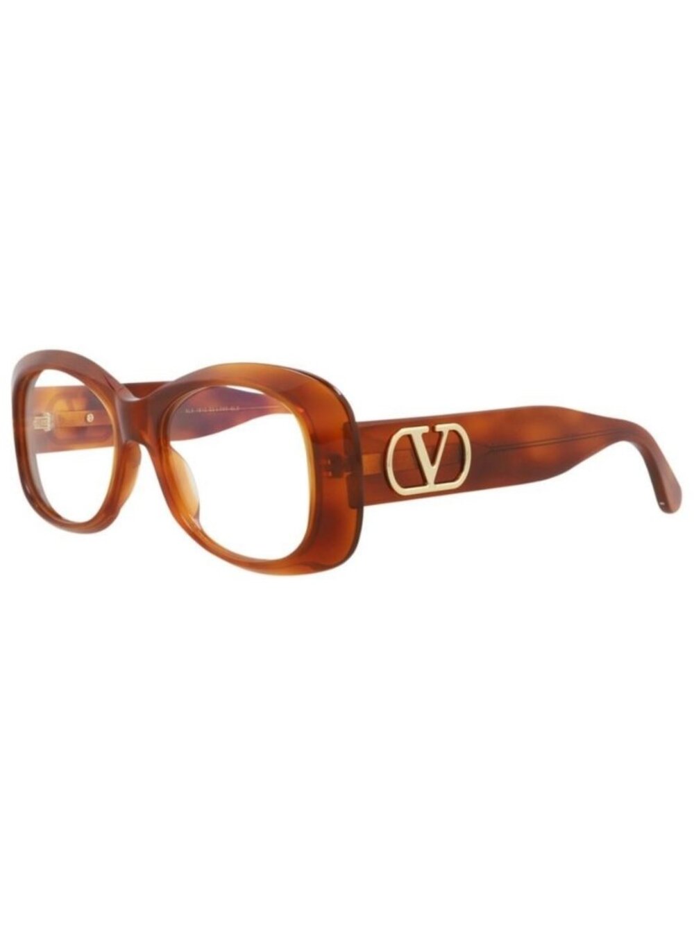 New Valentino Womens Round/Oval Havana-Havana-Transparent Fashion Designer Eyegl